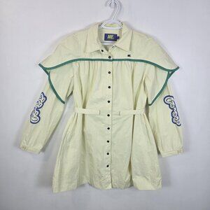 Melody Ehsani Hooded Cape Jacket Yellow Womens L Streetwear